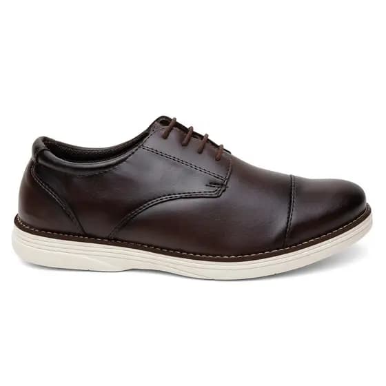 Sapato Masculino Derby Oxford Casual Confortável Preto Marrom