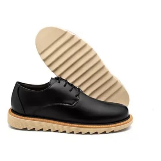 Sapato Oxford Social Casual Derby Elástico Conforto Masculino