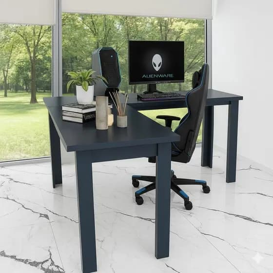 Mesa Gamer 1,10x1,10 Em L Multiuso Organizadora