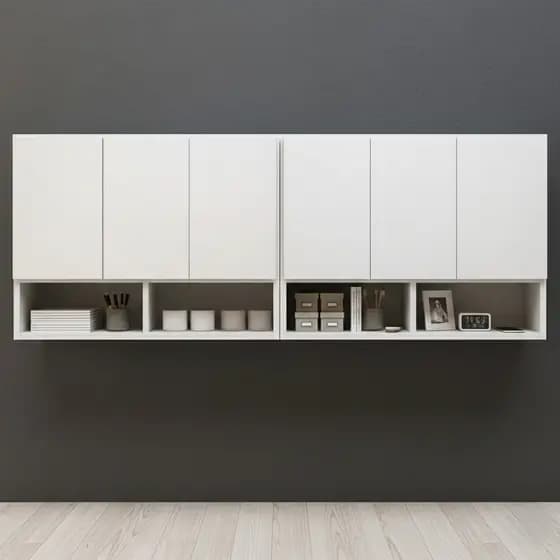 QUEIMA DE ESTOQUE Kit-Armário Aéreo Suspenso 6 Portas – Organização Perfeita para Quartos