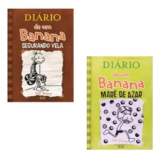 Kit C/2 Livros Diário de Um Banana 7 + 8 Capa Cartão
