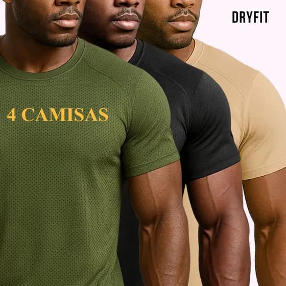 4 Camisas Masculina Tecido Colmeia Esportiva DryFit / academia/treino