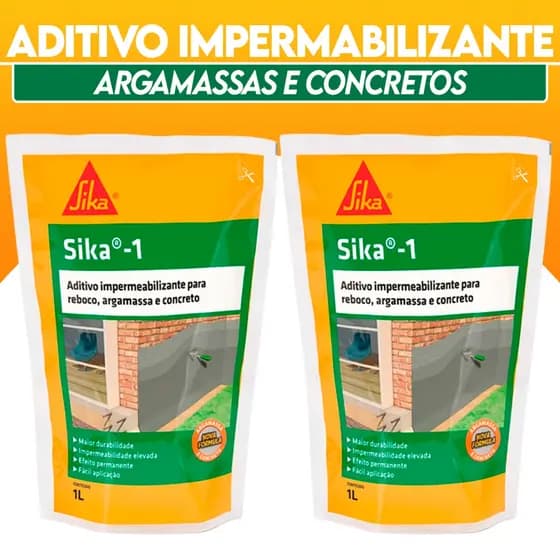 Aditivo Impermeabilizante de Argamassas Rebocos e Concretos Sika-1 1L