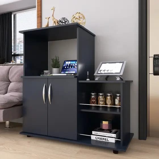 QUEIMA DE ESTOQUE - Balcão com Suporte para Forno ou Micro-ondas – Multiuso em MDP, com 2 Portas