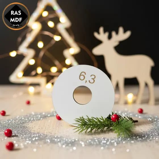 Gabarito para Bola de Natal 6,3 cm MDF Face Branca