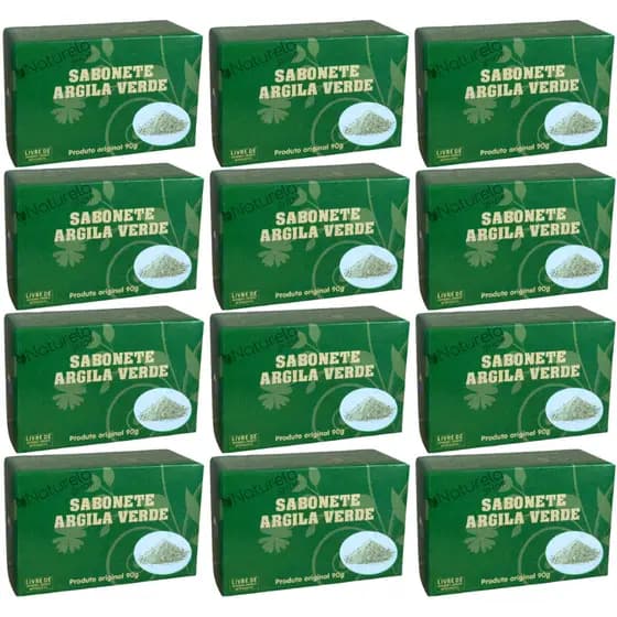12 Un. Sabonete Barra Argila Verde - Tropical 90g