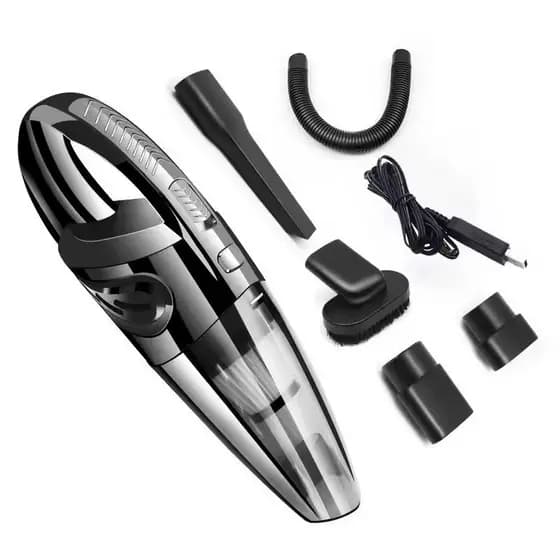 Aspirador Portátil Sem Fio, Potente Carro e Casa, Recarregável USB, Filtro HEPA, Limpeza Completa