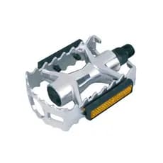 Pedal 1/2 (rosca fina) mtb alumínio polido esferado com refletor