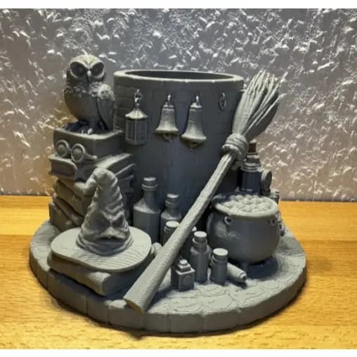 Porta-Lápis Mago Mágico 3D – Organizador de Mesa Decorativo harry potter