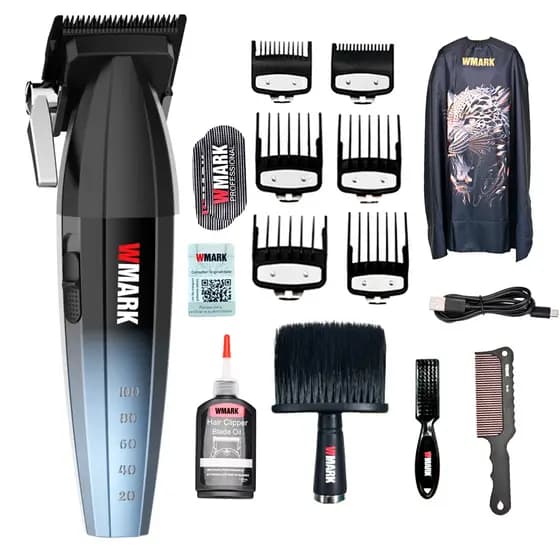 Maquina De Cortar Cabelo Com Display Led Wmark NG 2038 Prateado