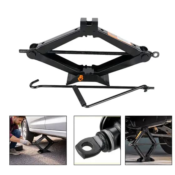 Macaco Mecânico Sanfona Universal 2 Toneladas Para Carros Grandes Pesados Automotivo Aço Reforçado Suporta 2000kg