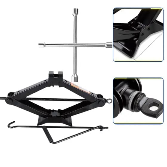 Kit Macaco Mecanico Sanfona + Chave Roda 17-23mm 2t Carros