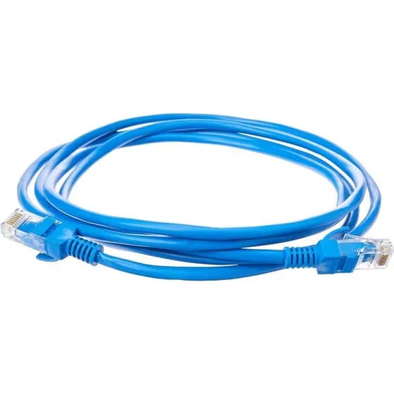 KIT 3 CABOS DE REDE PATCH CORD 1 METRO AZUL RJ45 CAPA DE PVC