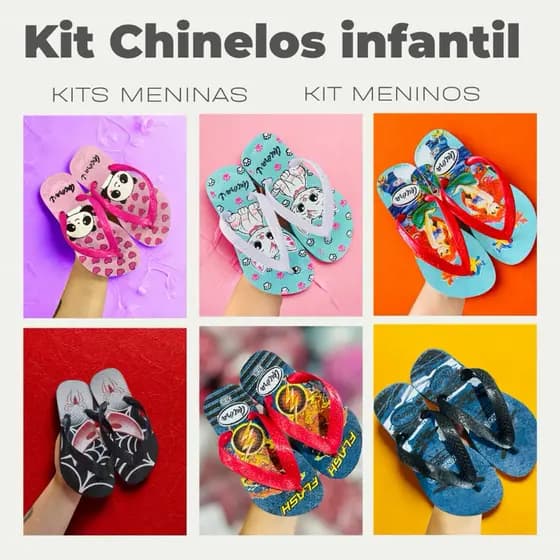 kit Chinelo Infantil Menina Menino Kit Calçado Infantil Lançamento Sandalia Criança Chinelinho Menina Chinelino Menino