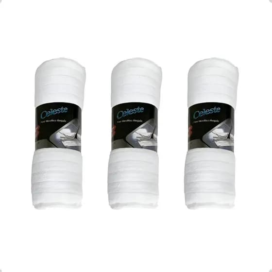 Super Pano De Chão Microfibra Kit 3 Unidades Panão Branco 80x50cm