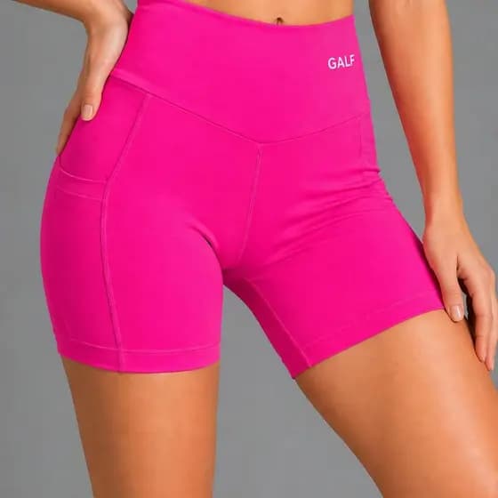 Short Fitness Academia Feminino–Bolso Lateral, Cintura Alta, Confortável Ideal para Corrida e Treino