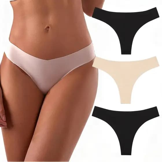 Kit 3 Calcinhas Fio Dental Sem Costura Corte A Laser Não Marca Tanga Feminino Adulto