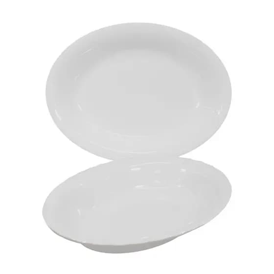 Travessa Salada Oval Funda 26x20cm Branca Melamina Bestfer