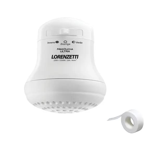 Kit Chuveiro Elétrico Maxi Ducha Banho Multi 5500 Lorenzetti