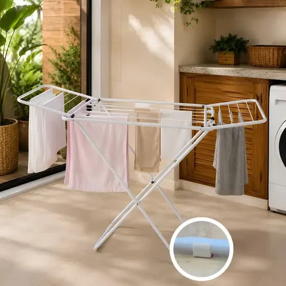 Kit Sapatas Protetor de Pé para 1 Cadeira de Praia e Varal de Chão Cor Branco Sol Lar e Lazer