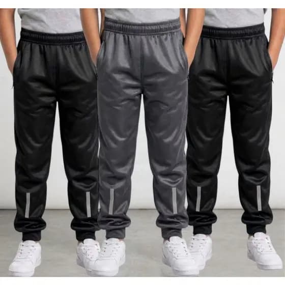 Kit 3 Calças Infantil Inverno Escolar Jogger Flanelada Juvenil Outono Inverno