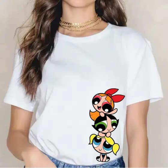 Camisa Camiseta Feminina Super Poderosas Blusa Algodão Casual Blogueira Docinho Florzinha Lindinha