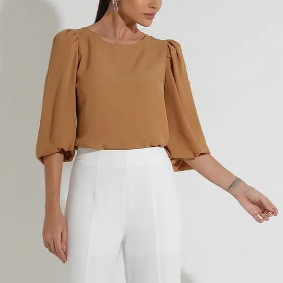 BLUSA MANGA 3/4 FEMININA - PERFEITA PARA O DIA A DIA, TAMANHOS P A GG, DIVERSAS CORES