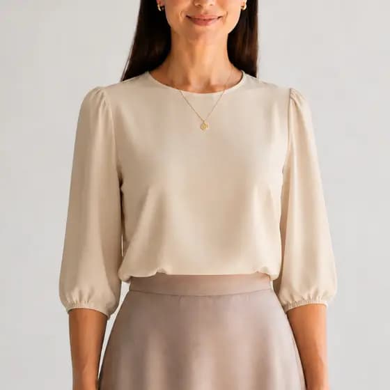 Blusa Moda Evangélica Feminina Alfaiataria Social Tendência P ao G1