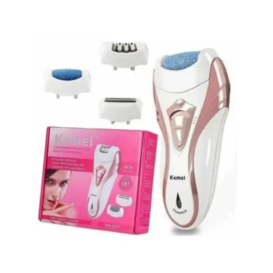 Depilador Elétrico Feminino 3 em 1 Kemei KM-3010 – Arranca Pelos Pela Raiz, Pele Lisa por Mais Tempo
