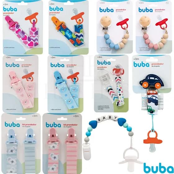 Prendedor de Chupeta Com Trava Prendedor Para Bico Bebê Estampado Buba Cordão Corda Menino Menina