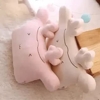 Almofada de Pelúcia Infantil Rosa Travesseiro Bichinho Fofo Decorativo