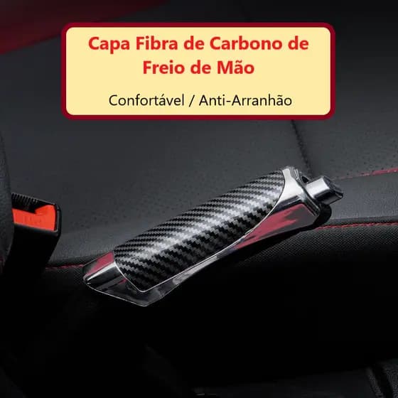 Capa Proteção Do Freio De Mão Carro E Manga De Decoração Cabo Antiderrapante Com Padrão De Fibra De Carbono