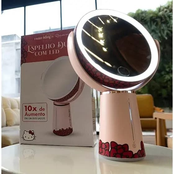 Espelho de mesa Duplo Com LED Edição Limitada - Hello Kitty - Klass Vough