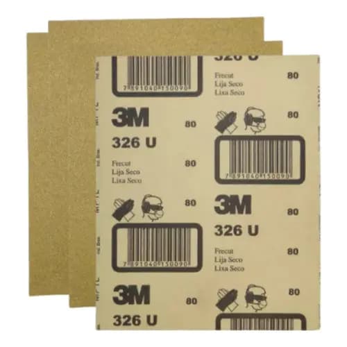 Kit 50 Folha Lixa Ouro Grão 80 Lixamento A Seco 225x275mm 3m