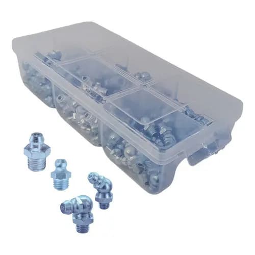 Kit 250 Pino Graxeiro Lubrificação 3/8 10mm Reto 45° 90°