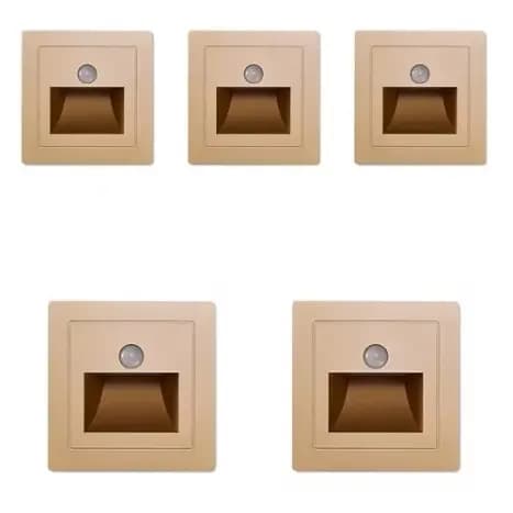 KIT 5 Balizador Lâmpada Luminária Sensor Movimento Infravermelho LED Sensor de Presença PIR - CH251