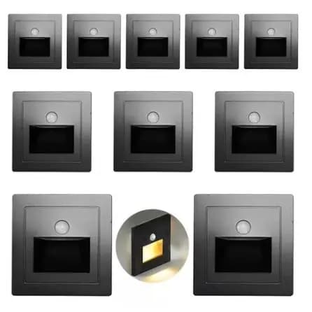 KIT 10 Balizador Lâmpada Luminária Sensor Movimento Infravermelho LED Sensor Presença PIR - CH250