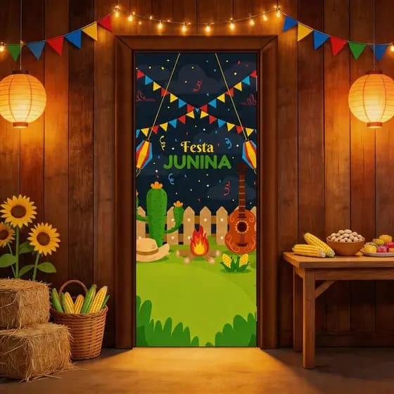 Capa Para Porta Painel de Mesa Festa Junina Arraiá