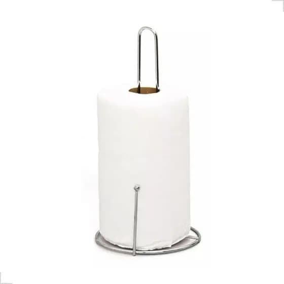 Suporte De Papel Toalha Com Pino Cozinha Cromado Metal Resistente