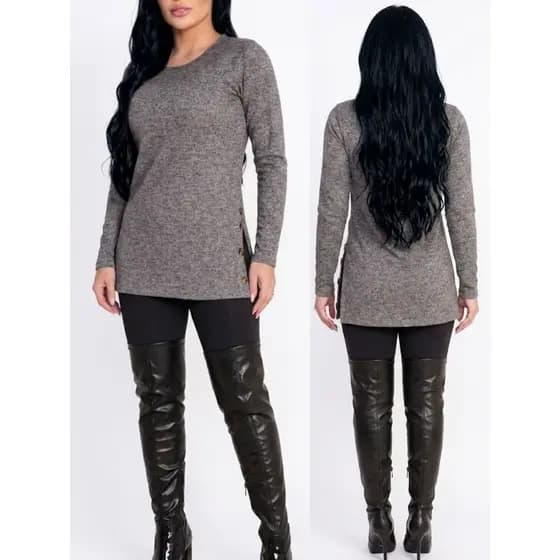 blusa tapa bumbum com manga longa feminina veste legging blusa longa cobre bumbum canelada com botões