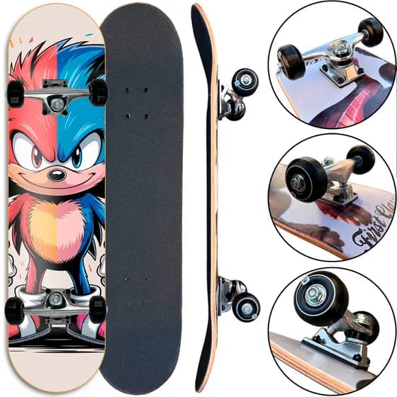 Skate para crianças e adolescentes Completo montado Abec 5 Ate 80kg