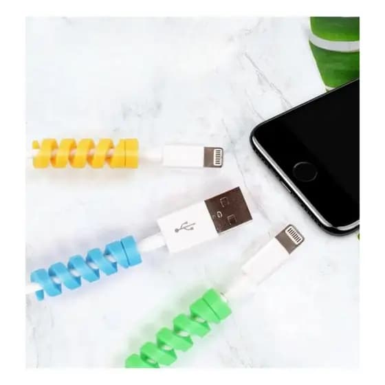 Protetor para cabos USB coloridos embalagem com 4 peças