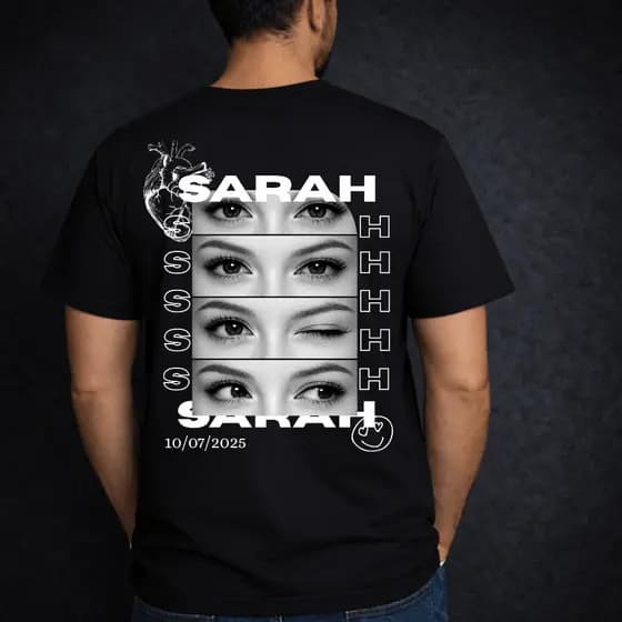 Camiseta Personalizada Foto Olhos Camisa Customizada Data Blusa Namorada MANDAR FOTO NO CHAT