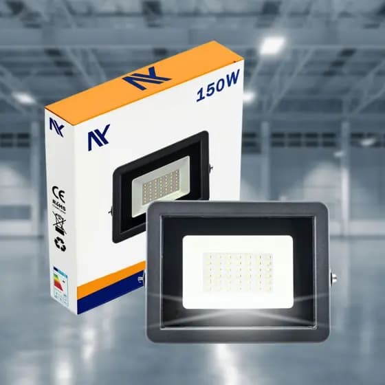 Refletor Holofote Led 150w Smd Branco Frio 6500K Bivolt Proteção IP65 Económico Jardim Casa Árvore Quintal Garagem