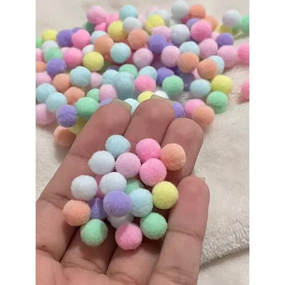 Mini Pompom 8mm CANDY Mix- Pacote com 200 Unidades