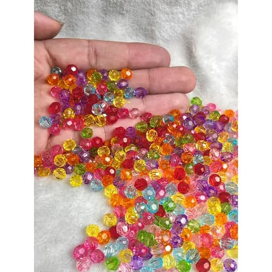Miçanga Cristal de 6mm em Acrílico - 200 Unidades