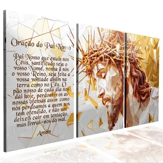 Quadro Decorativo Sala Santa Ceia Jesus Cristo Cruz Religioso Discípulos
