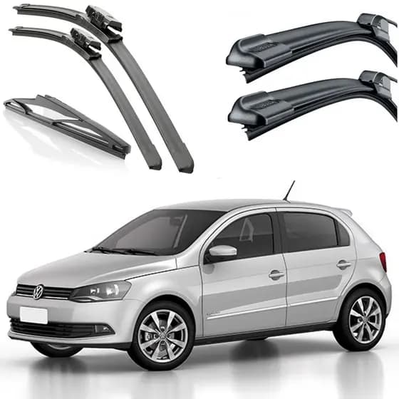 Kit Limpador De Parabrisa Silicone Chuva Gol G6 2013 A 2016