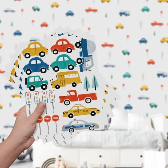 Adesivo Decorativo De Parede Infantil Carros Quarto Sala Menino Bebe