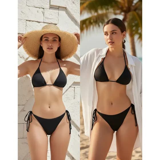 BiquinI de Amarrar Cortininha Praia Forrado Sem Bojo